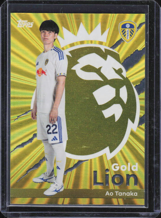 2025-26 Topps Premier League Gold Lion Ao Tanaka GL20 framsida