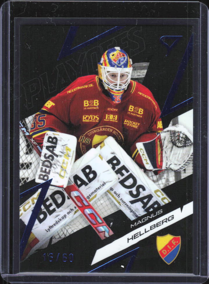 2025-26 SportZoo SHL Playoffs Magnus Hellberg Azure Blue #82 49/60 framsida