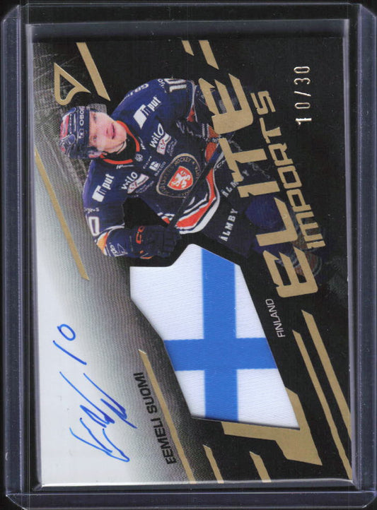 2025-26 SportZoo SHL Series 1 Eemeli Suomi Elite Imports Autograph Finland 19/30 framsida