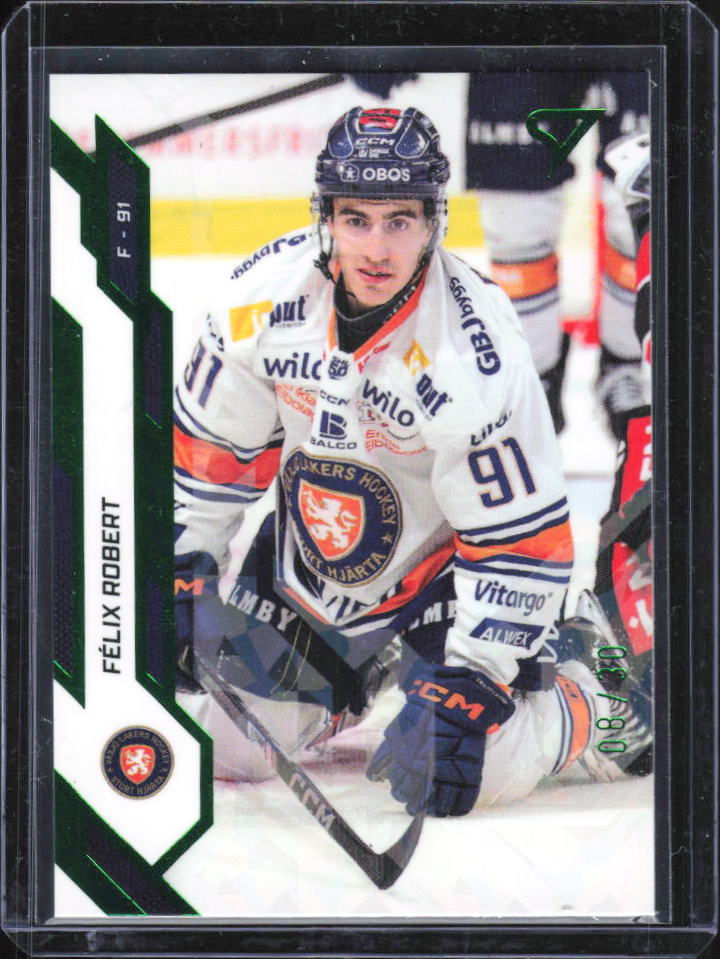 2025-26 SportZoo SHL Series 1 Félix Robert Shamrock Green #124 08/30 framsida