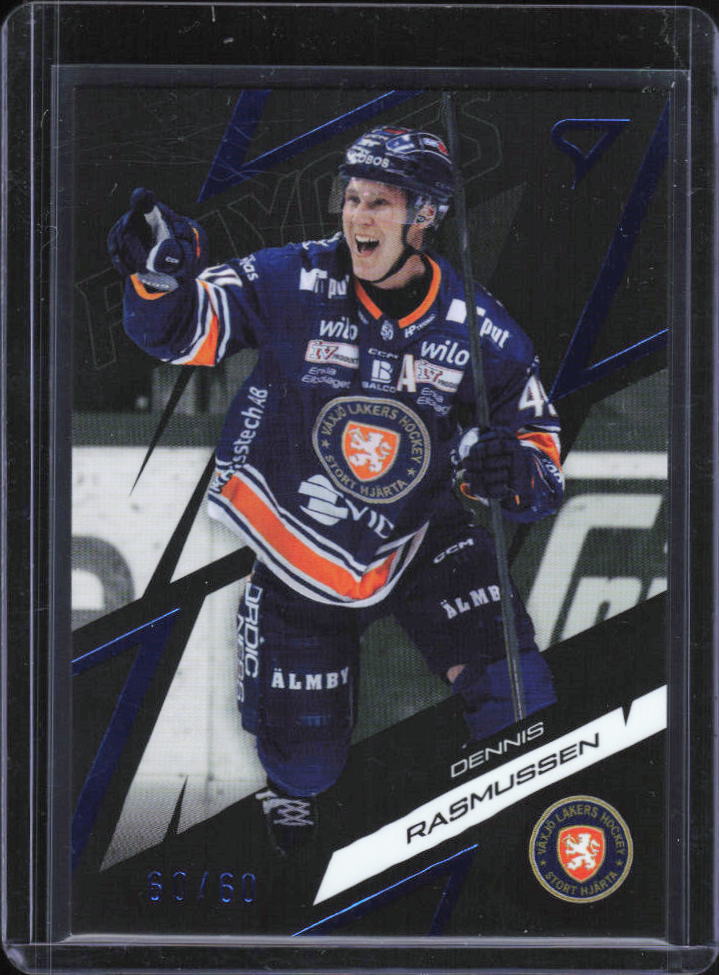 2025-26 SportZoo SHL Playoffs Dennis Rasmussen Azure Blue #53 37/60 framsida