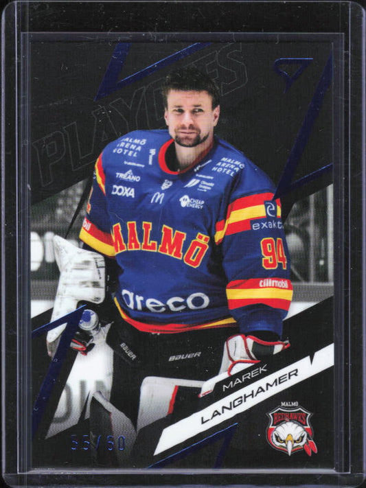 2025-26 SportZoo SHL Playoffs Marek Langhamer Azure Blue #55 55/60 framsida