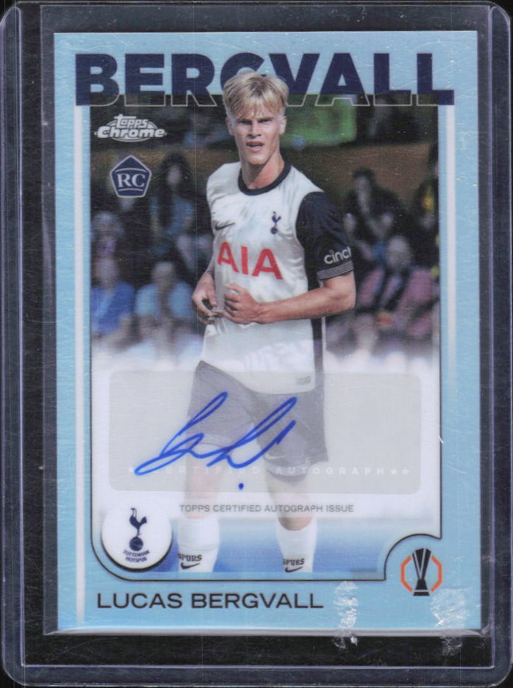 2024-25 Topps Chrome UEFA Lucas Bergvall Base Autograph CA-LB framsida