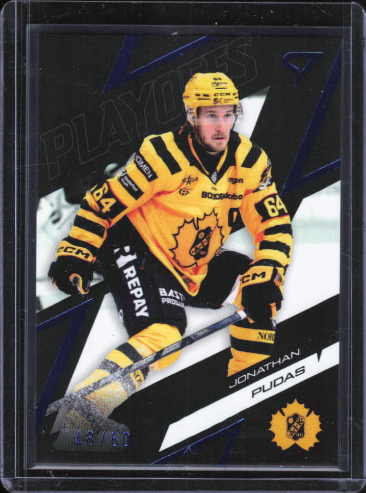 2025-26 SportZoo SHL Playoffs Jonathan Pudas Azure Blue #31 43/60 framsida