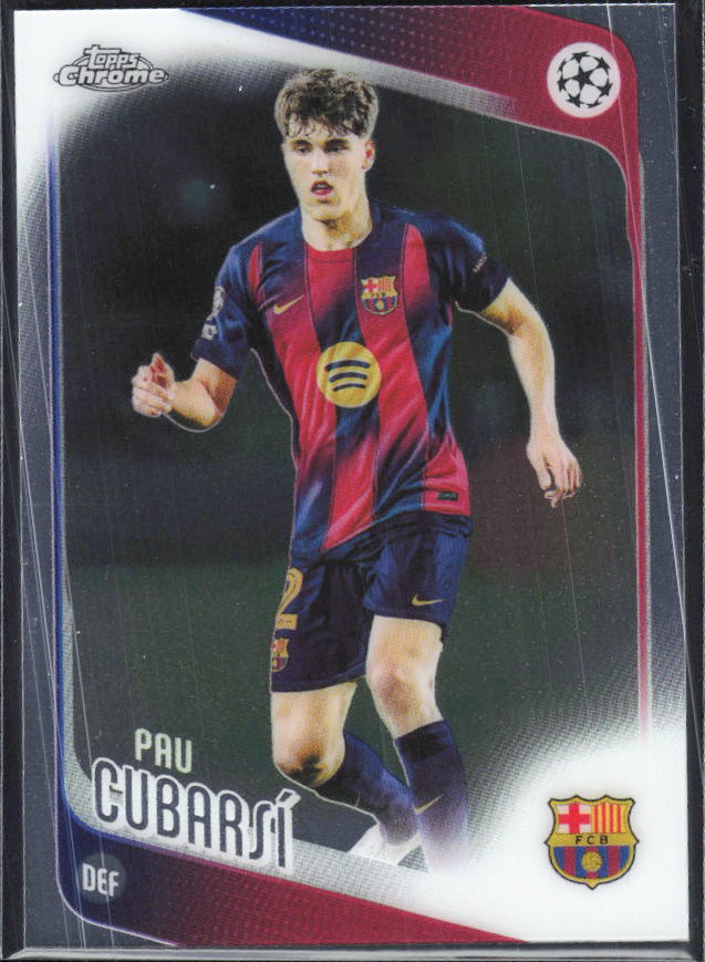 Pau Cubarsí – 2025-26 Topps Chrome UEFA Club Competitions #183 – framsida