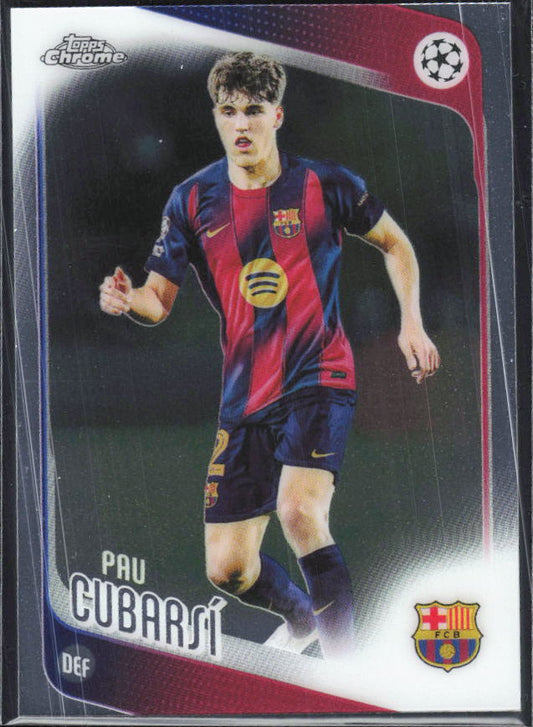 Pau Cubarsí – 2025-26 Topps Chrome UEFA Club Competitions #183 – framsida