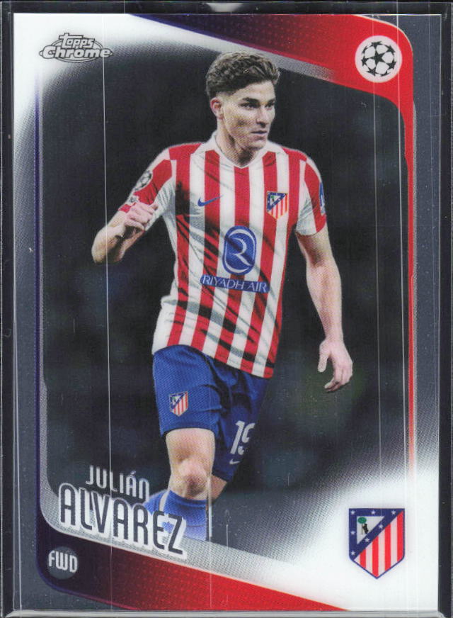 Julián Alvarez – 2025-26 Topps Chrome UEFA Club Competitions #154 – framsida