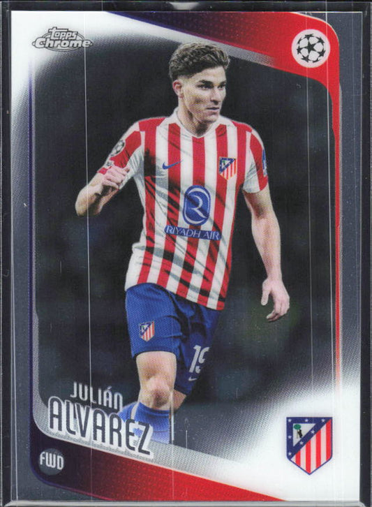Julián Alvarez – 2025-26 Topps Chrome UEFA Club Competitions #154 – framsida