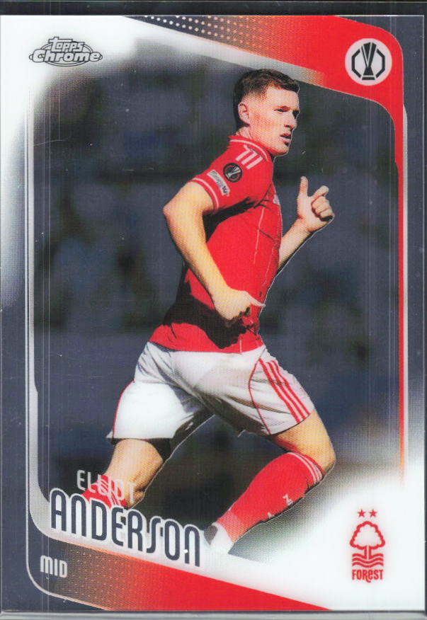 Elliot Anderson – 2025-26 Topps Chrome UEFA Club Competitions #96 – framsida