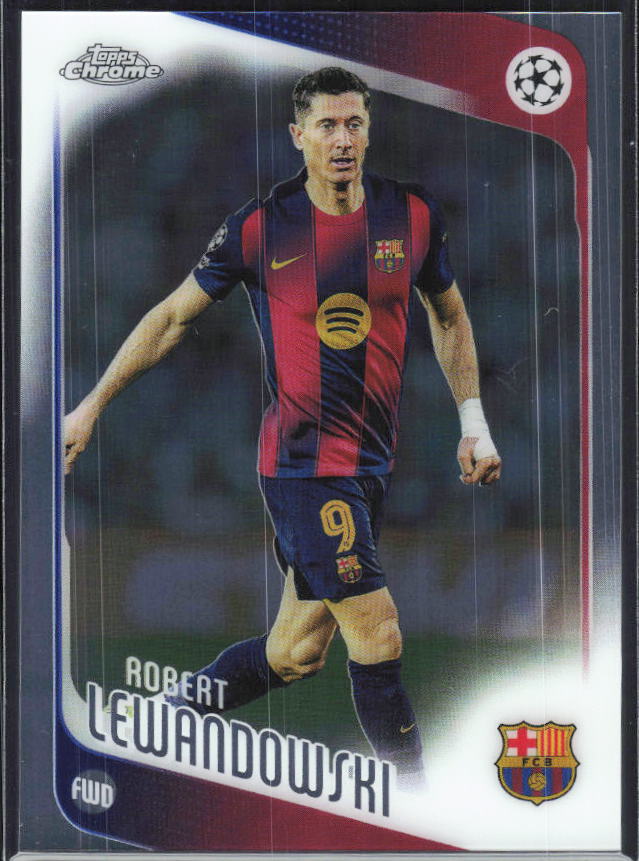 Robert Lewandowski – 2025-26 Topps Chrome UEFA Club Competitions #54 – framsida