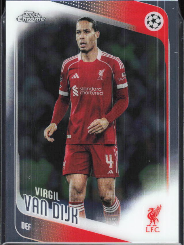 Virgil van Dijk – 2025-26 Topps Chrome UEFA Club Competitions #79 – framsida