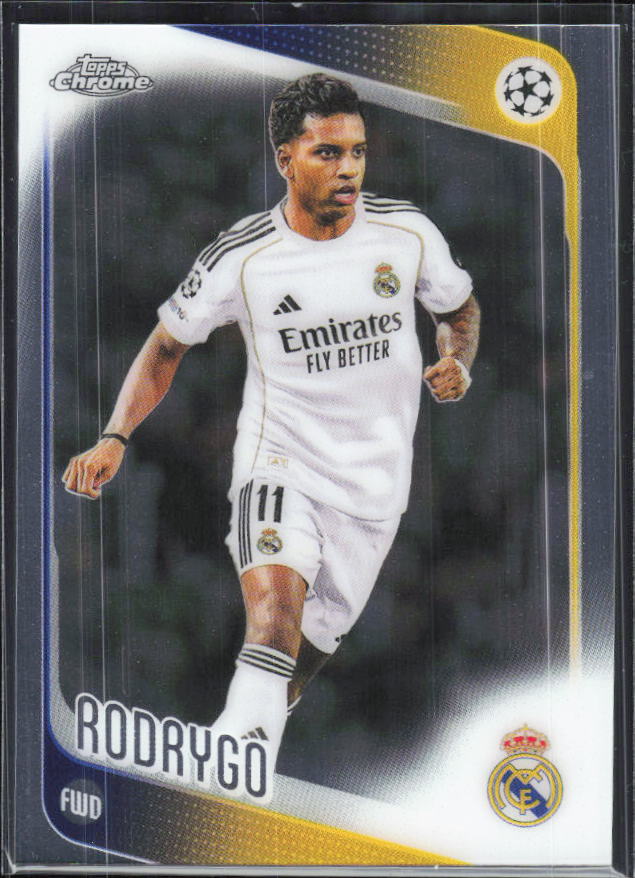 Rodrygo – 2025-26 Topps Chrome UEFA Club Competitions #102 – framsida