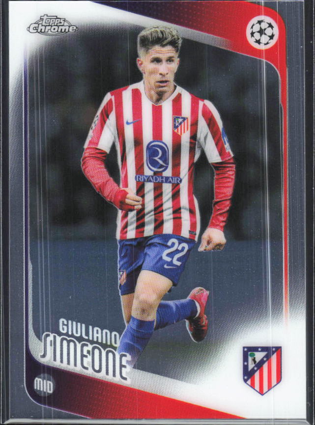 Giuliano Simeone – 2025-26 Topps Chrome UEFA Club Competitions #100 – framsida