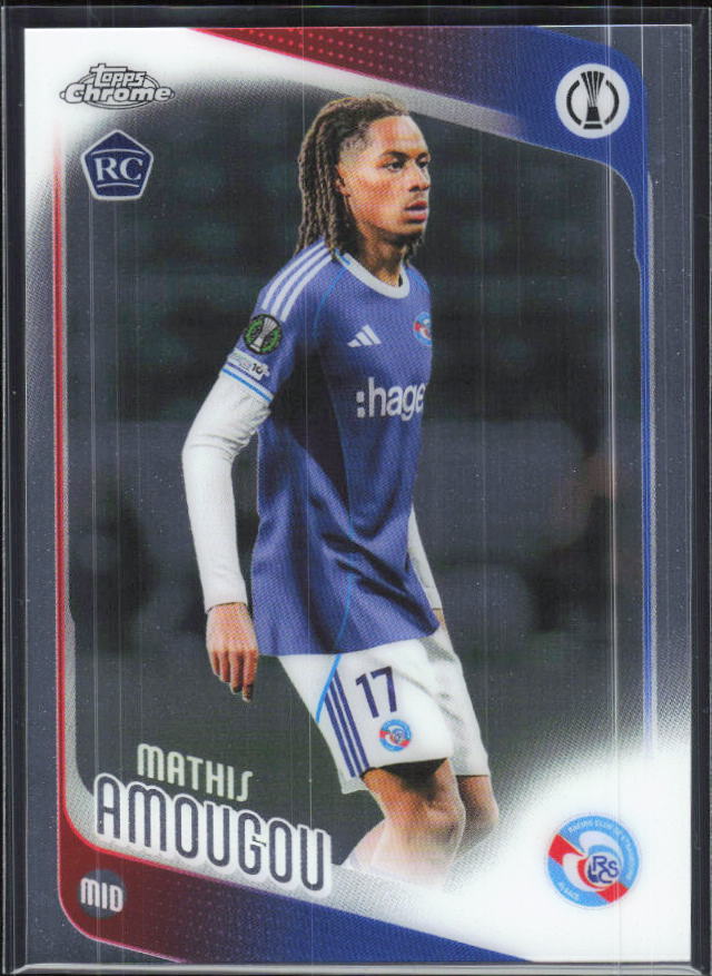 Mathis Amougou – 2025-26 Topps Chrome UEFA Club Competitions #177 – framsida