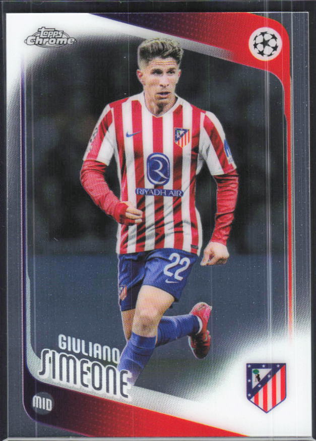 Giuliano Simeone – 2025-26 Topps Chrome UEFA Club Competitions #100 – framsida