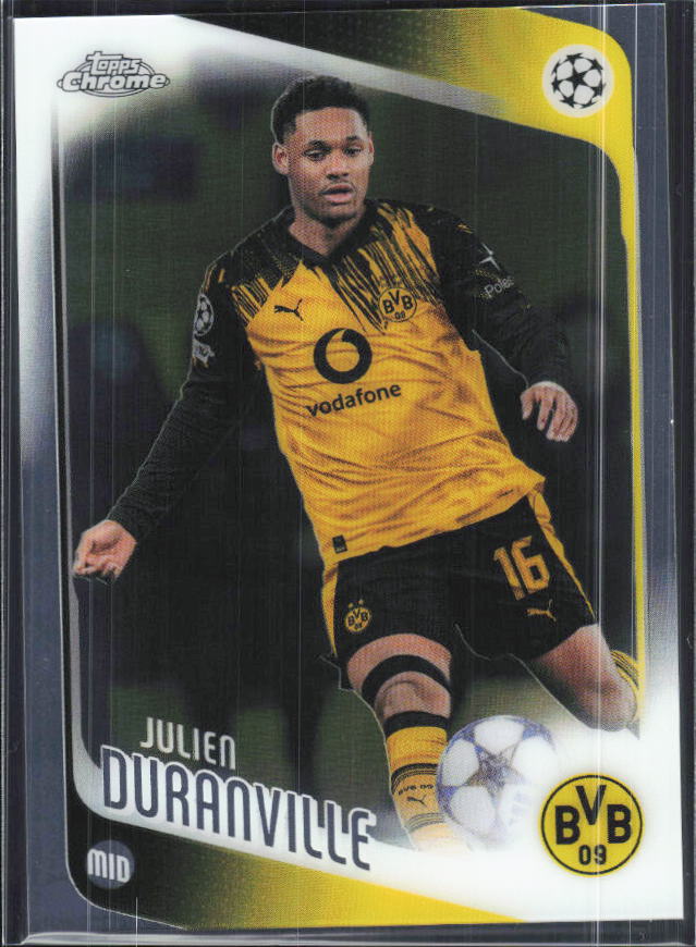 Julien Duranville – 2025-26 Topps Chrome UEFA Club Competitions #25 – framsida