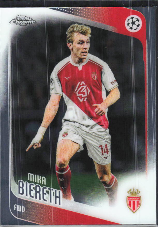 Mika Biereth – 2025-26 Topps Chrome UEFA Club Competitions #178 – framsida