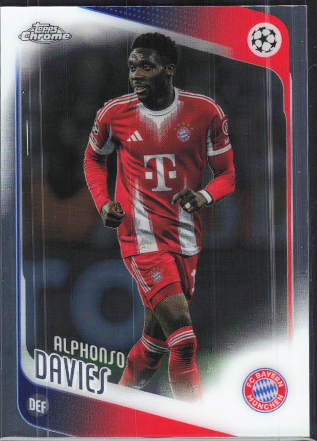 Alphonso Davies – 2025-26 Topps Chrome UEFA Club Competitions #90 – framsida