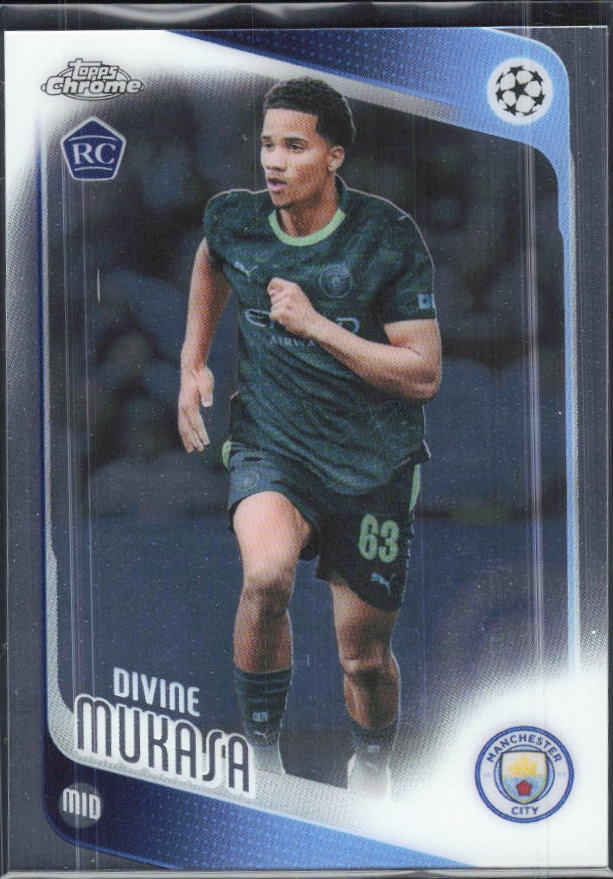 Divine Mukasa – 2025-26 Topps Chrome UEFA Club Competitions #49 – framsida