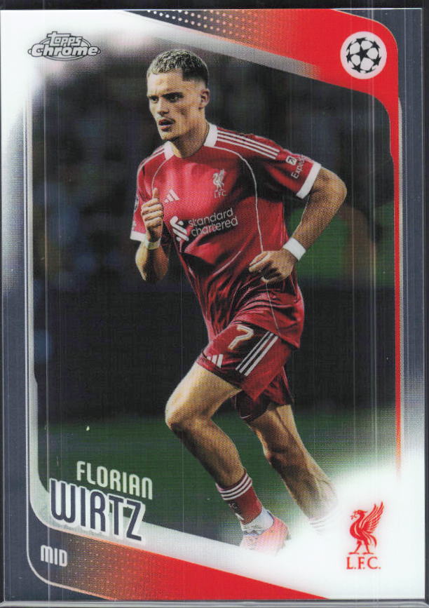 Florian Wirtz – 2025-26 Topps Chrome UEFA Club Competitions #74 – framsida