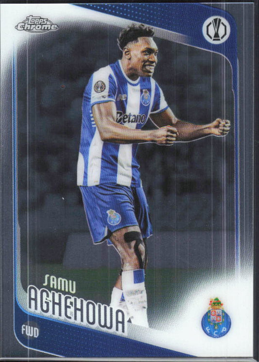 Samu Aghehowa – 2025-26 Topps Chrome UEFA Club Competitions #133 – framsida