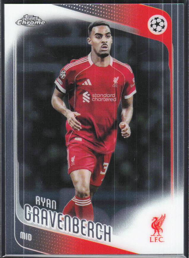 Ryan Gravenberch – 2025-26 Topps Chrome UEFA Club Competitions #193 – framsida