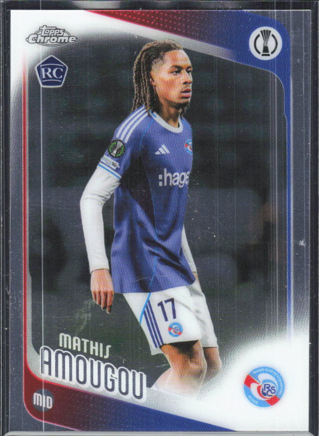 Mathis Amougou – 2025-26 Topps Chrome UEFA Club Competitions #177 – framsida
