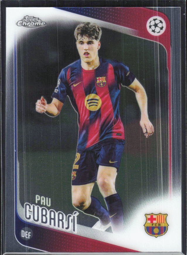 Pau Cubarsí – 2025-26 Topps Chrome UEFA Club Competitions #183 – framsida