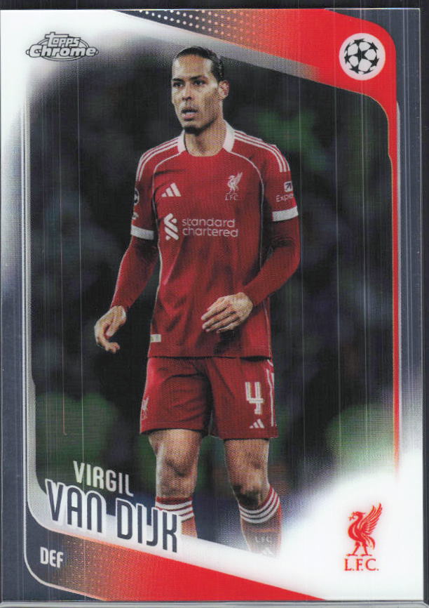 Virgil van Dijk – 2025-26 Topps Chrome UEFA Club Competitions #79 – framsida