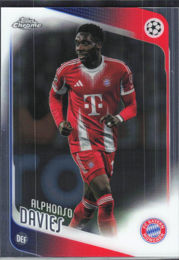 Alphonso Davies – 2025-26 Topps Chrome UEFA Club Competitions #90 – framsida