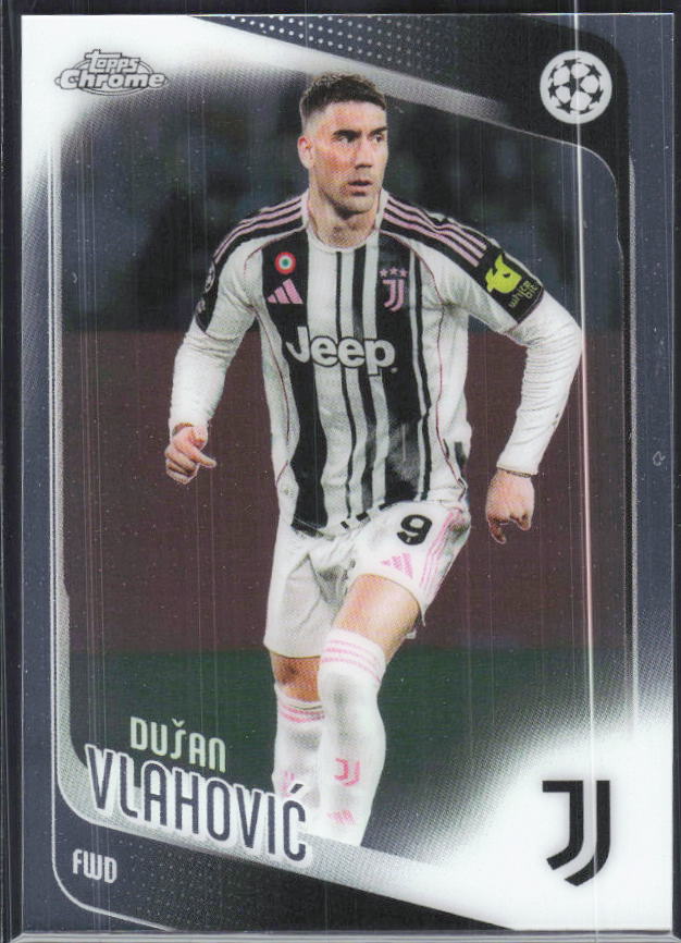 Dušan Vlahović – 2025-26 Topps Chrome UEFA Club Competitions #175 – framsida
