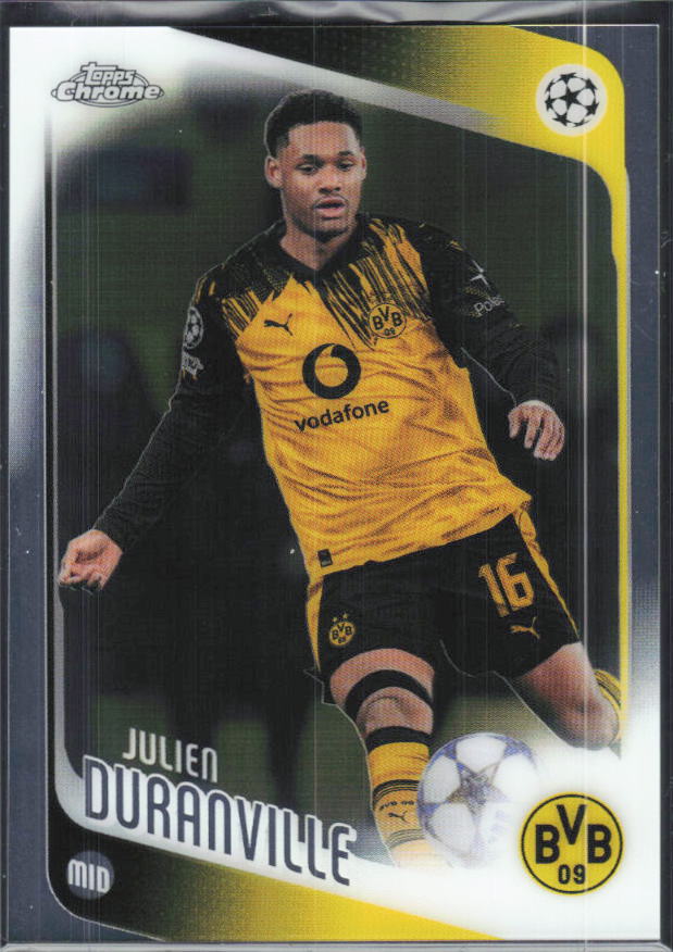 Julien Duranville – 2025-26 Topps Chrome UEFA Club Competitions #25 – framsida