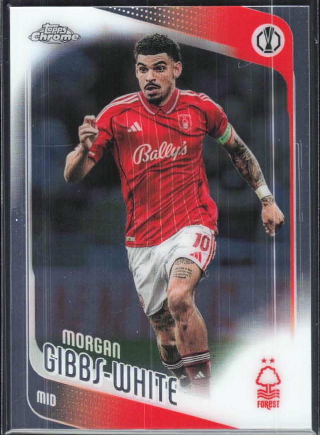 Morgan Gibbs-White – 2025-26 Topps Chrome UEFA Club Competitions #53 – framsida