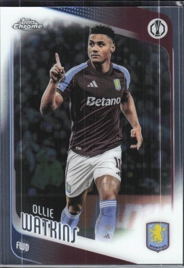 Ollie Watkins – 2025-26 Topps Chrome UEFA Club Competitions #124 – framsida