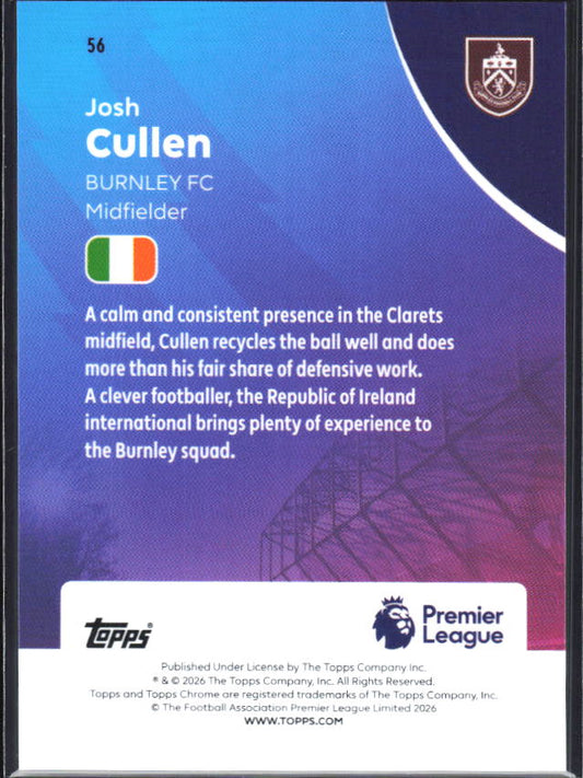 2025-26 Topps Chrome Premier League #56 Josh Cullen Base