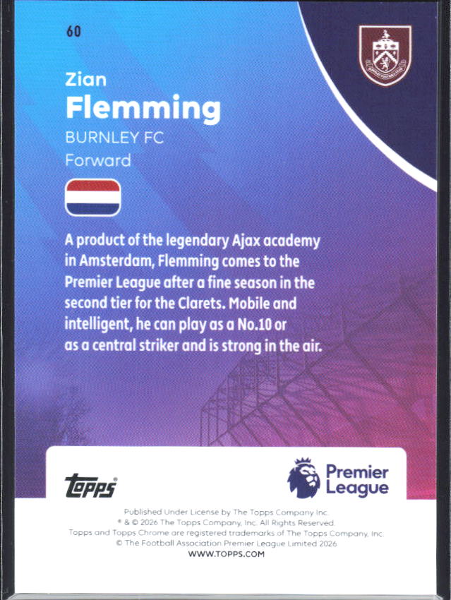 2025-26 Topps Chrome Premier League #60 Zian Flemming Base