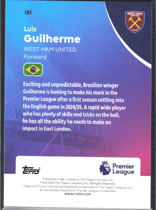 2025-26 Topps Chrome Premier League #185 Luis Guilherme Base