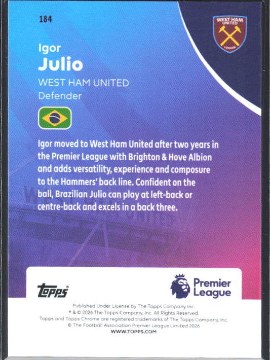 2025-26 Topps Chrome Premier League #184 Igor Julio Base