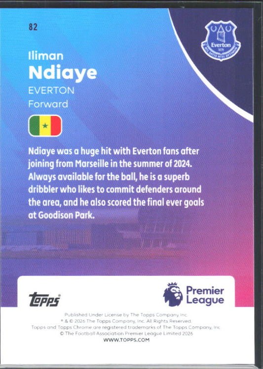 2025-26 Topps Chrome Premier League #82 Iliman Ndiaye Base