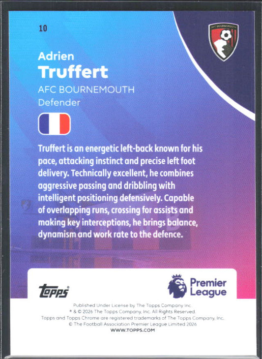 2025-26 Topps Chrome Premier League #10 Adrien Truffert Base
