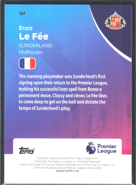 2025-26 Topps Chrome Premier League #167 Enzo Le Fée Base