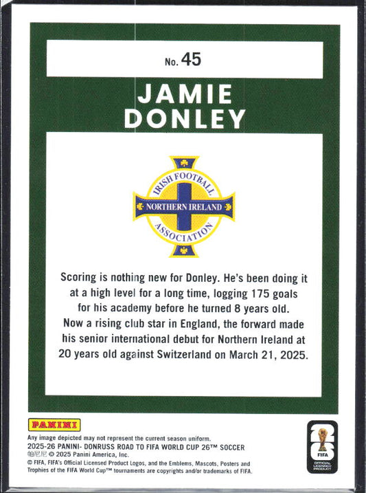 2025-26 Donruss Road to FIFA World Cup #45 Jamie Donley Base