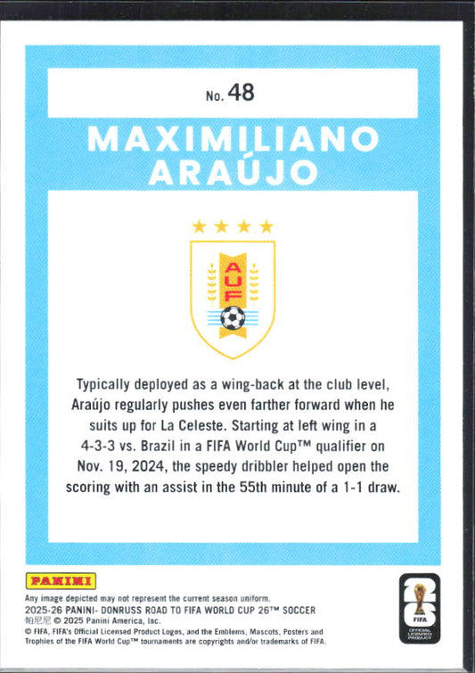 2025-26 Donruss Road to FIFA World Cup #48 Maximiliano Araujo Base