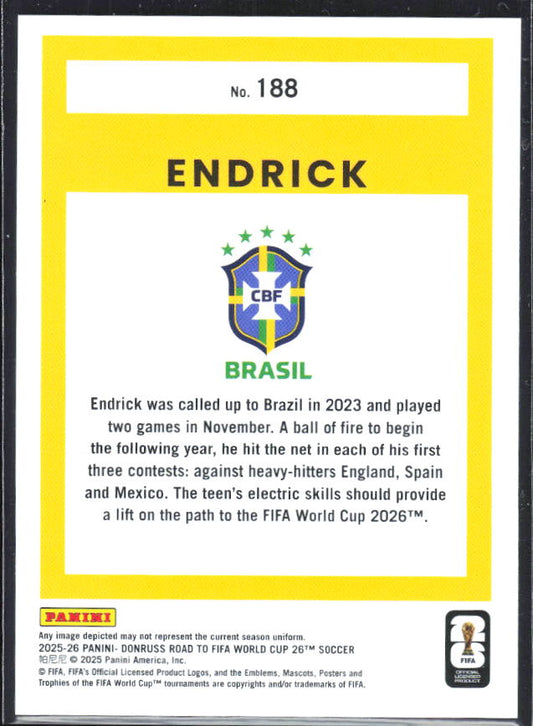 2025-26 Donruss Road to FIFA World Cup #188 Endrick Base
