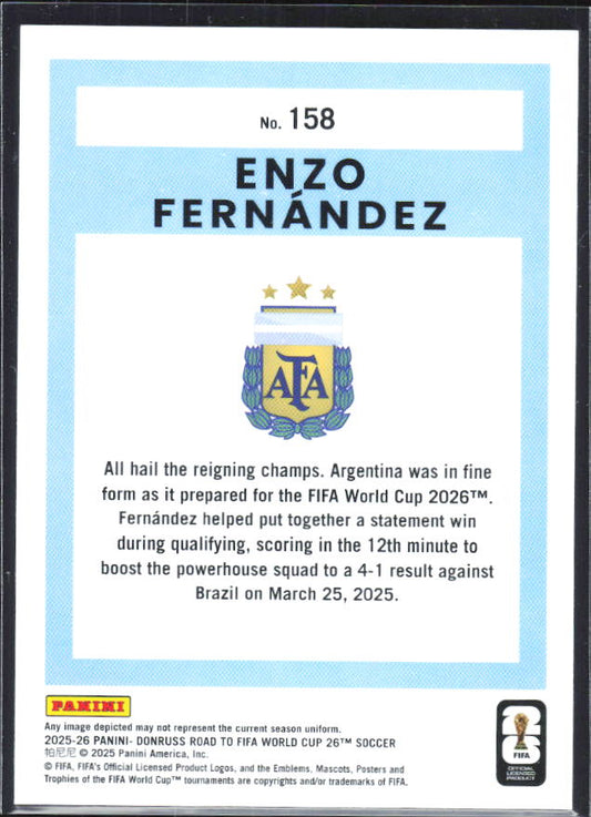 2025-26 Donruss Road to FIFA World Cup #158 Enzo Fernandez Base