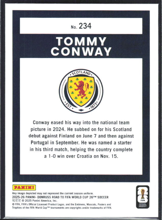 2025-26 Donruss Road to FIFA World Cup #234 Tommy Conway Base