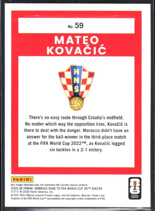 2025-26 Donruss Road to FIFA World Cup #59 Mateo Kovacic Base
