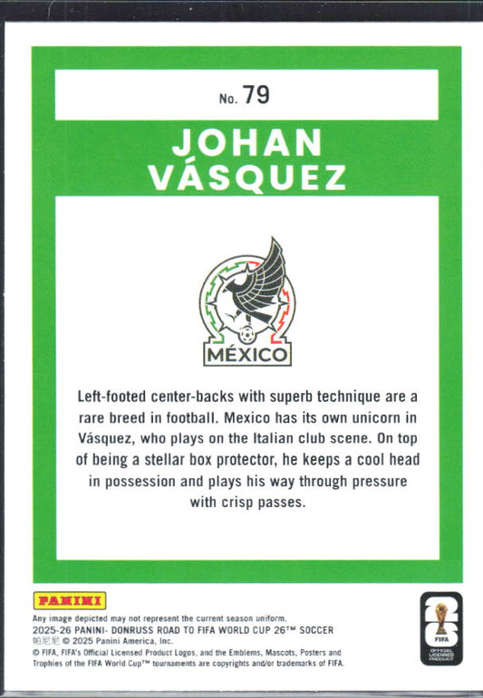 2025-26 Donruss Road to FIFA World Cup #79 Johan Vasquez Base
