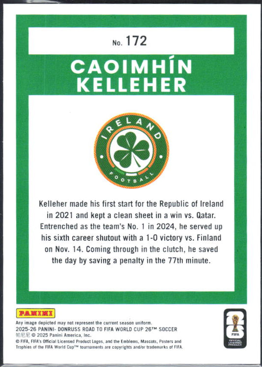 2025-26 Donruss Road to FIFA World Cup #172 Caoimhin Kelleher Base