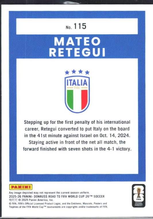 2025-26 Donruss Road to FIFA World Cup #115 Mateo Retegui Base